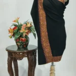 Black Pure Pashmina Shawl With Sozni Hand Embroidery Persuaded From Chinar And Paisley Motif