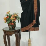 Black Pure Pashmina Shawl With Sozni Hand Embroidery Persuaded From Chinar And Paisley Motif