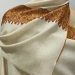Cream Pure Pashmina Shawl With Sozni Hand Embroidery