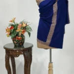 Navy Blue Pure Pashmina Shawl With Sozni Hand Embroidery