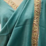 Fern Green Pure Pashmina Shawl With Sozni Hand Embroidery Front