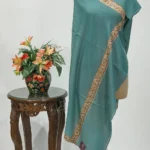 Fern Green Pure Pashmina Shawl With Sozni Hand Embroidery