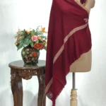 Garnet Maroon Pure Pashmina Shawl With Sozni Hand Embroidery