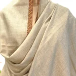 Burlywood Beige Pure Pashmina Shawl With Sozni Hand Embroidery Front
