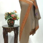 Camel Beige Pure Pashmina Shawl With Sozni Hand Embroidery