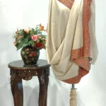 Lemonchiffon Cream Pure Pashmina Shawl With Sozni Hand Embroidery