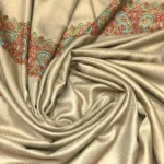 Hazelwood Beige Pure Pashmina Shawl With Sozni Hand Embroidery Front