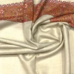 Lemonchiffon Cream Pure Pashmina Shawl With Sozni Hand Embroidery Front