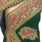 Green Pure Pashmina Shawl With Papier Mache And Tilla Hand Embroidery Fusion Front