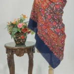Navy Blue Hand Papier Mache Jamawar Pure Pashmina Shawl