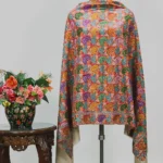 Floral Jama Papier Mache Hand Embroidered Pure Pashmina Shawl