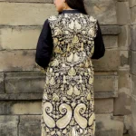 Black Kashmiri Jacket With Chinar Jaal Tilla Embroidery Back