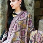 Black Pure Pashmina Shawl With Multi-Colour Sozni Jamawar Hand Embroidery