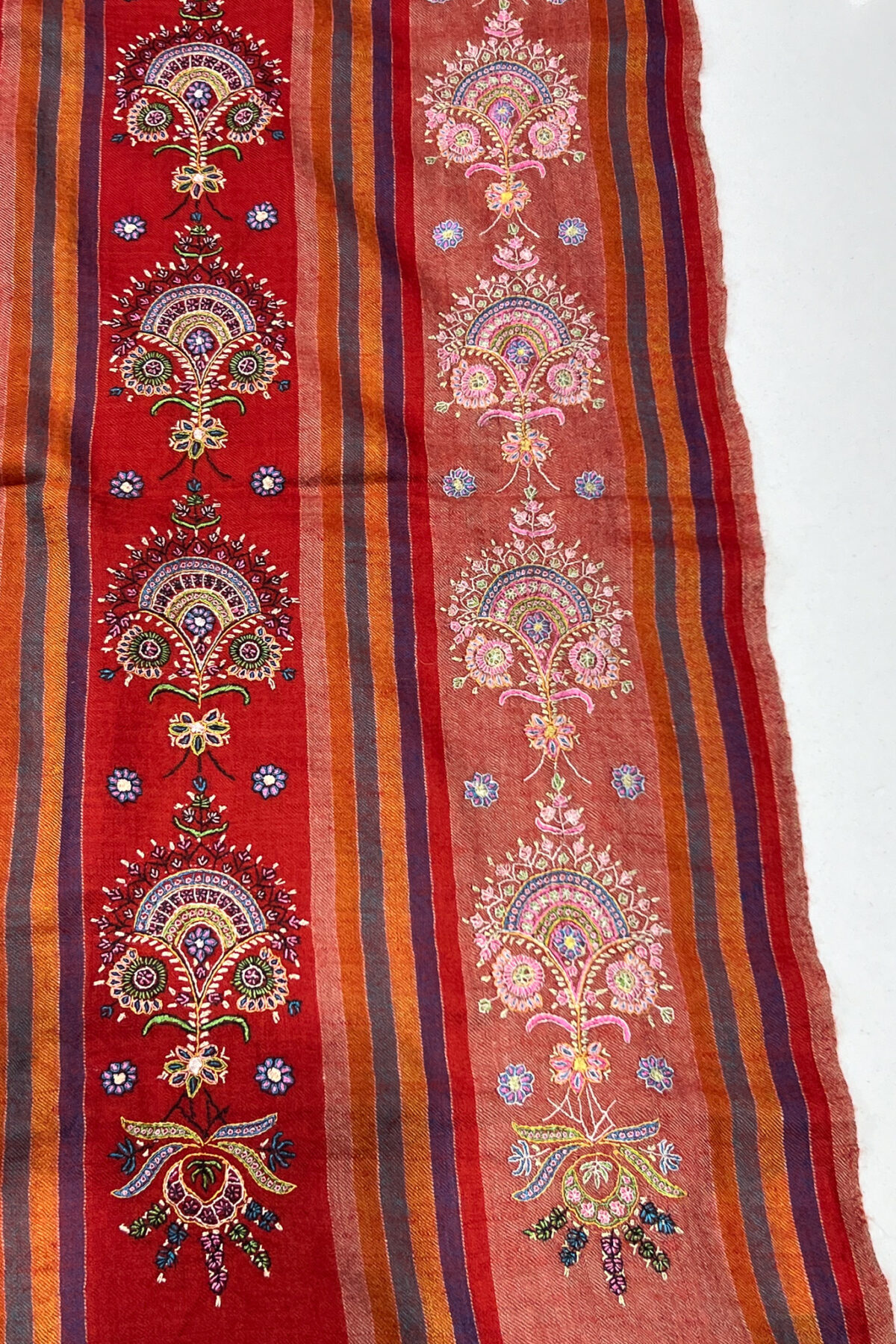 Multi-Color Pure Pashmina Shawl Sozni Hand Embroidery