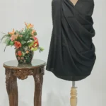 Black Pure Pashmina and Zari Wooven Reversible Shawl