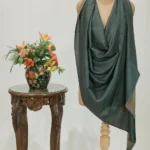 Teal Green and Camel Pure Pashmina Reversible Shawl