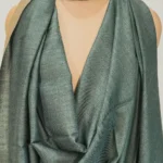 Teal Green and Camel Pure Pashmina Reversible Shawl Front