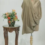 Dark Beige and Light Beige Pure Pashmina Reversible Shawl