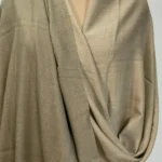 Dark Beige and Light Beige Pure Pashmina Reversible Shawl Front