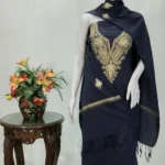 Blue Poly Wool Salwar Suit with Tilla Embroidery