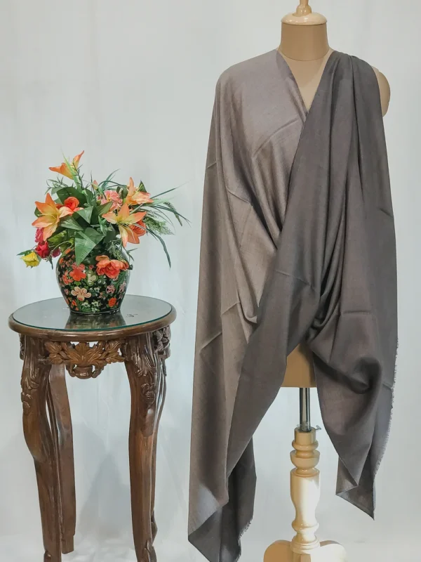 Dark Grey and Light Grey Pure Pashmina Reversible Shawl