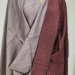 Grey and Burgundy Pure Pashmina Reversible Shawl Front