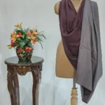 Grey and Burgundy Pure Pashmina Reversible Shawl
