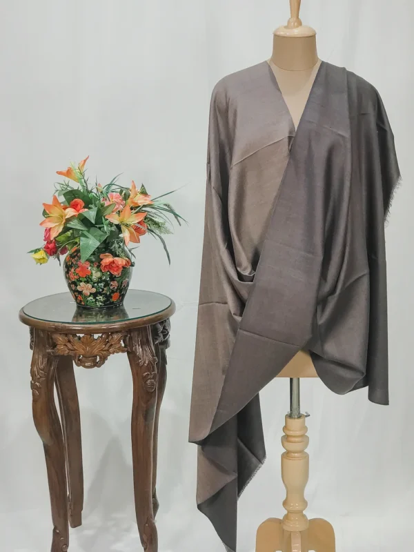 Dove Grey and Stone Grey Pure Pashmina Reversible Shawl