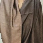Dove Grey and Stone Grey Pure Pashmina Reversible Shawl Front