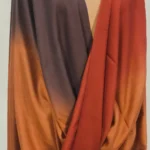 Maroon, Light Brown and Mauve Pure Pashmina Ombre Shawl Front