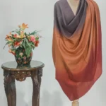 Maroon, Light Brown and Mauve Pure Pashmina Ombre Shawl