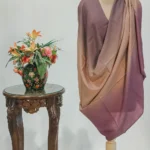 Light Violet, Beige and Brown Pure Pashmina Ombre Shawl