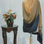 Olive Green, Yellow and Dark Grey Pure Pashmina Ombre Shawl