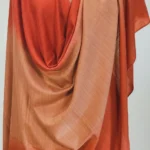 Dark Red, Fawn and Rust Pure Pashmina Ombre Shawl Front