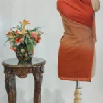 Dark Red, Fawn and Rust Pure Pashmina Ombre Shawl