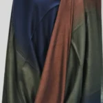 Blue, Brown and Green Pure Pashmina Textured Ombre Shawl Front
