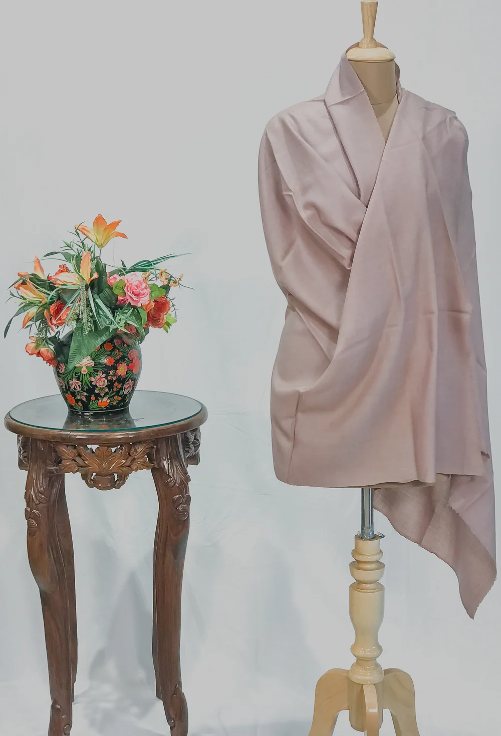 Powder Pink Pure Pashmina Shawl Powder Pink Pure Pashmina Shawl