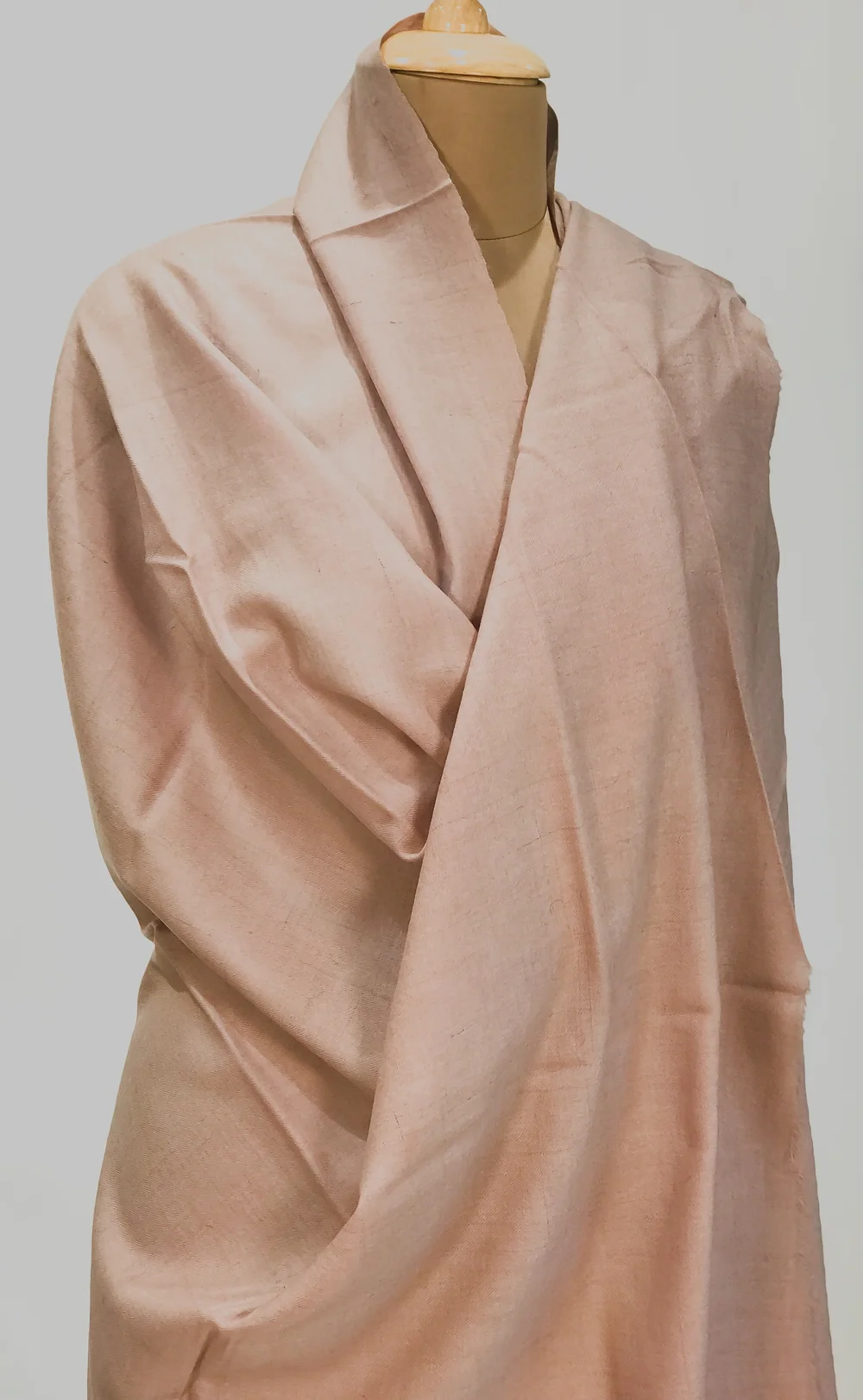 Powder Pink Pure Pashmina Shawl Front Powder Pink Pure Pashmina Shawl Front