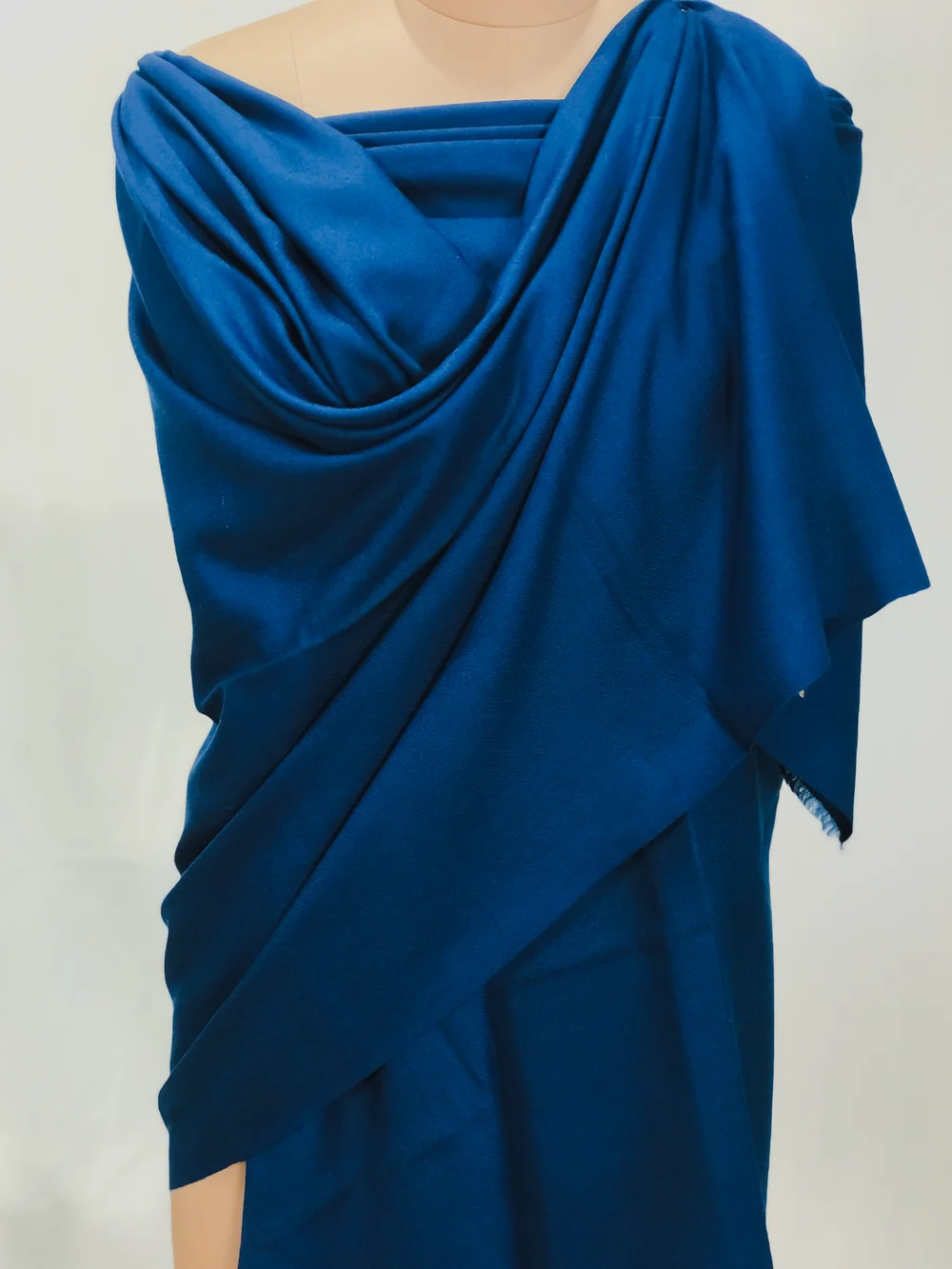 Nighttime Blue Pure Pashmina Shawl Front Nighttime Blue Pure Pashmina Shawl Front