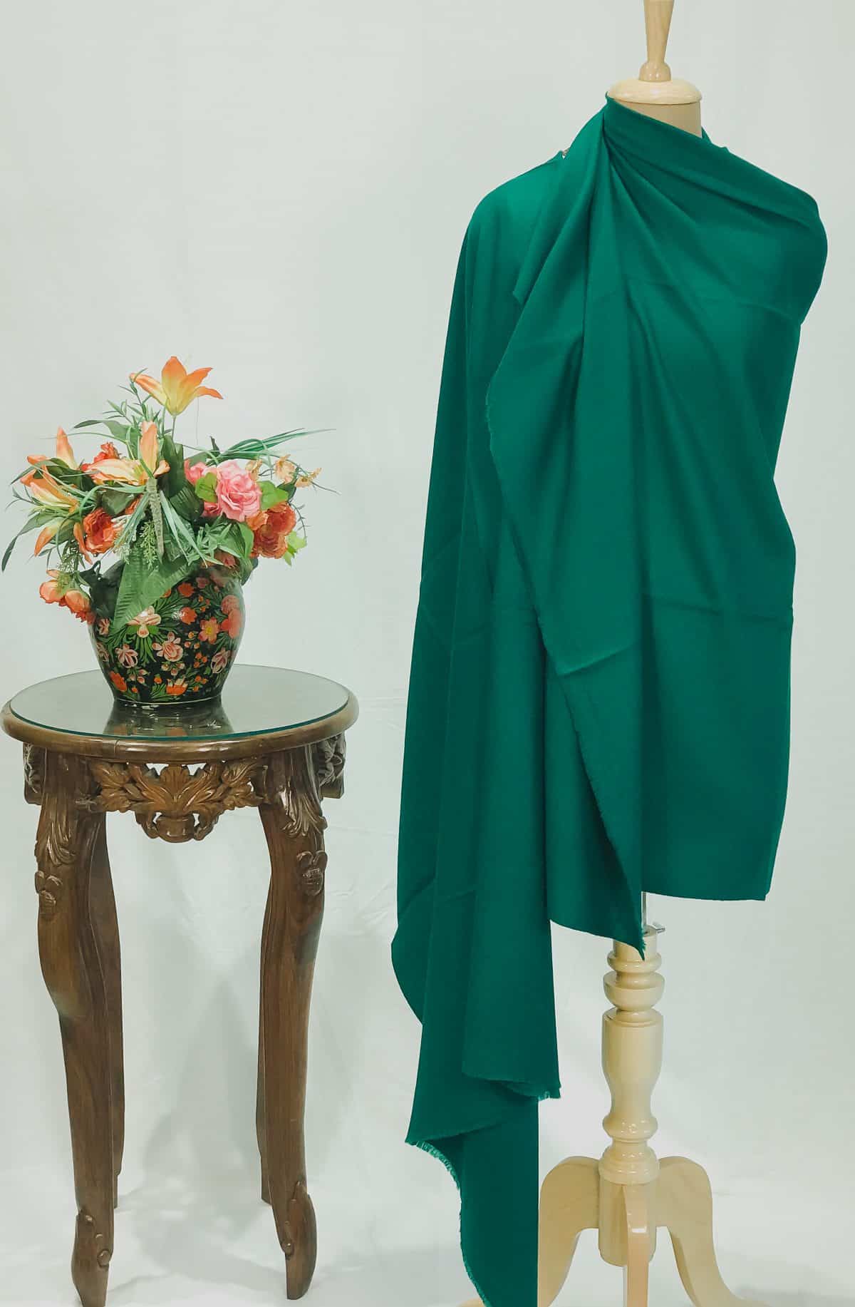 Pine Green Pure Pashmina Shawl