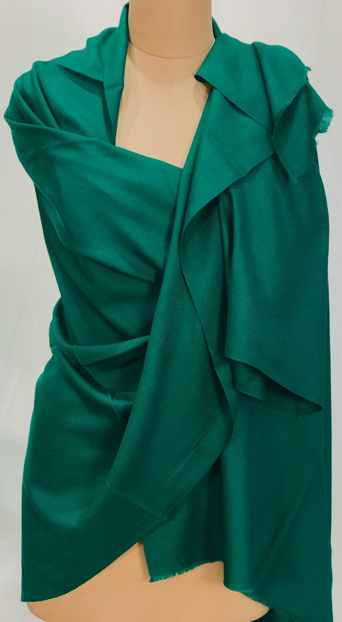 Pine Green Pure Pashmina Shawl Front