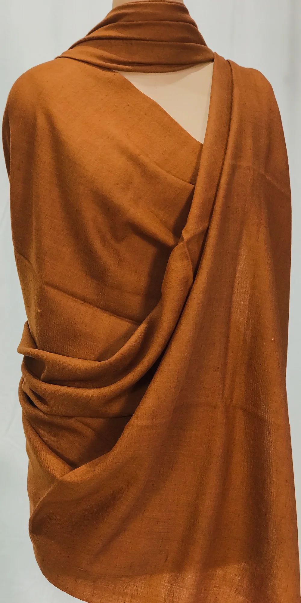 Caramel Brown Pure Pashmina Shawl Front Caramel Brown Pure Pashmina Shawl Front