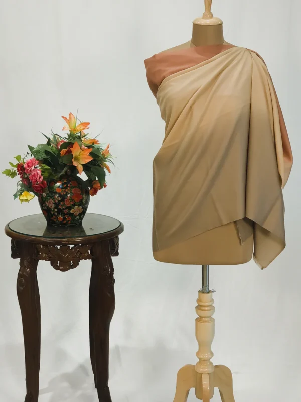 Fawn, Beige and Peach Pure Pashmina Ombre Shawl
