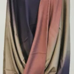 Metal Grey, Light Violet and Oxford Blue Pure Pashmina Ombre Shawl Front