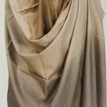 Grey, Light Brown and Light Fawn Pure Pashmina Ombre Shawl Front
