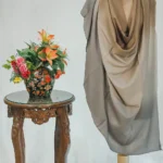 Grey, Light Brown and Light Fawn Pure Pashmina Ombre Shawl