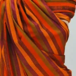 Red Striped Pure Pashmina Shawl Front