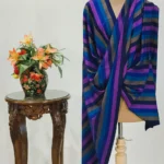 Blue Striped Pure Pashmina Shawl