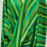 Green Striped Pure Pashmina Shawl Front
