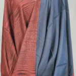 Red and Indigo Blue Space Dye Reversible Pure Pashmina Shawl Front